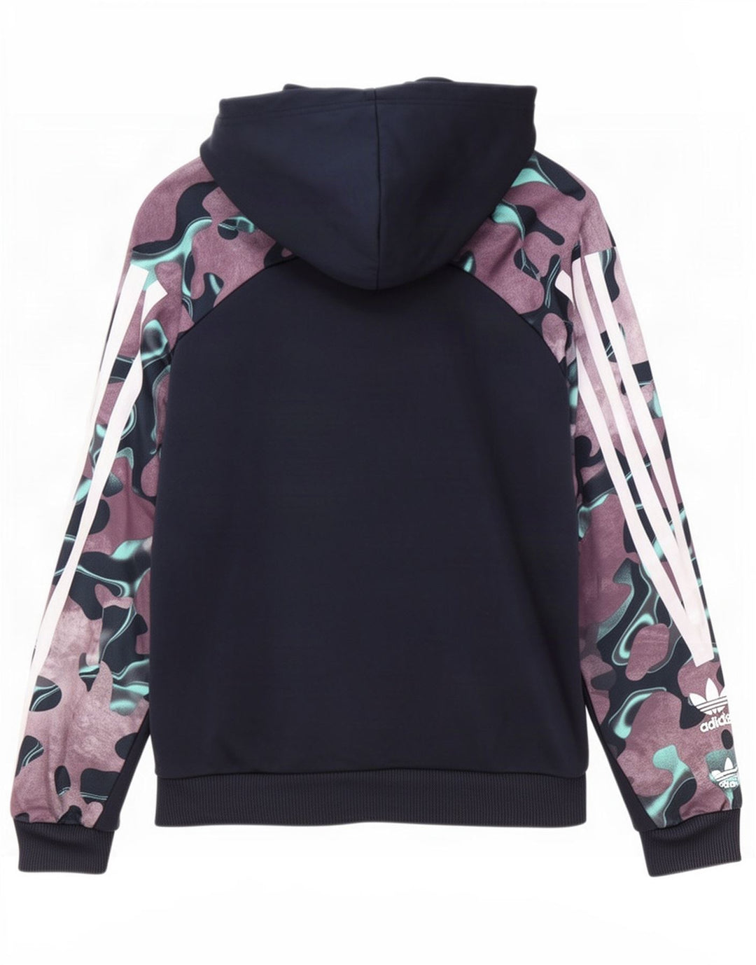 Maglione con cappuccio da uomo Adidas Small in poliestere mimetico blu navy