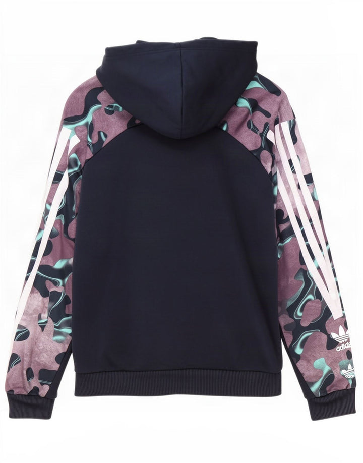 Maglione con cappuccio da uomo Adidas Small in poliestere mimetico blu navy