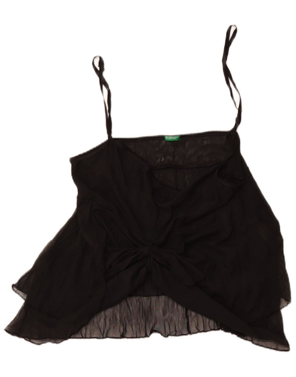 BENETTON Canotta da donna UK 12 media nera