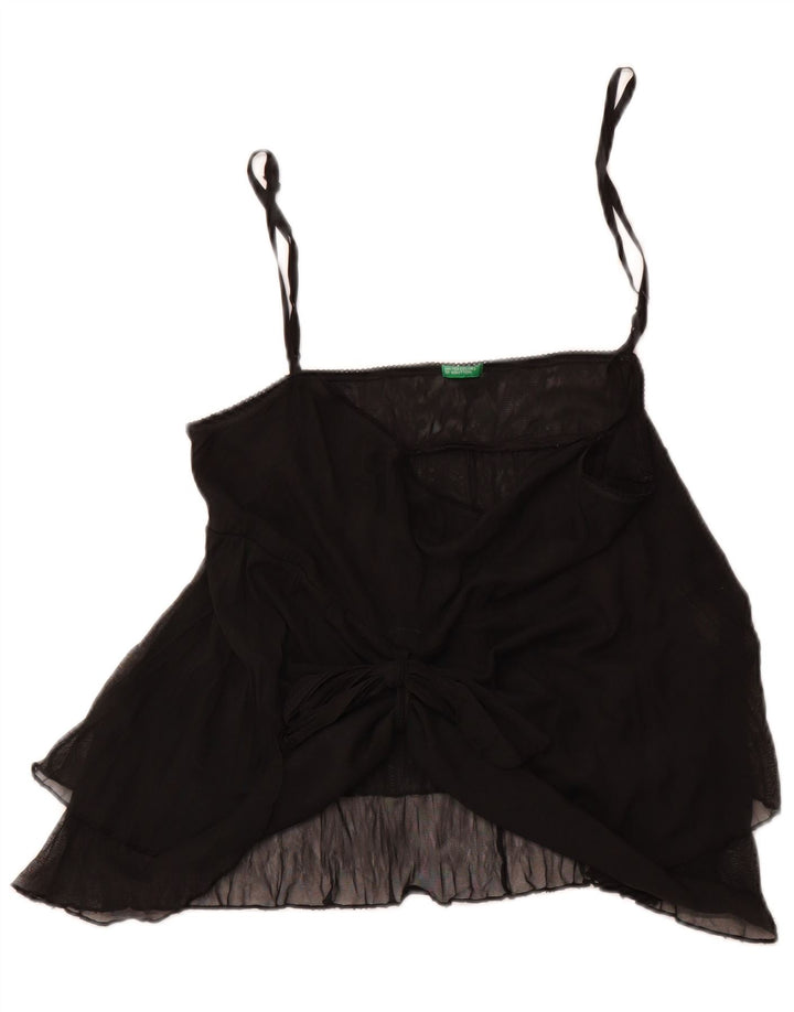 BENETTON Canotta da donna UK 12 media nera