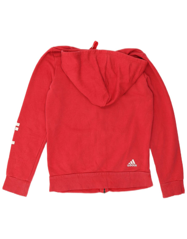 Maglione con cappuccio e zip grafica da donna Adidas UK 14 rosso medio