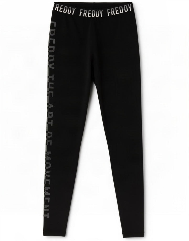 Freddy Leggings grafici da donna UK 8 Small Nero Poliestere