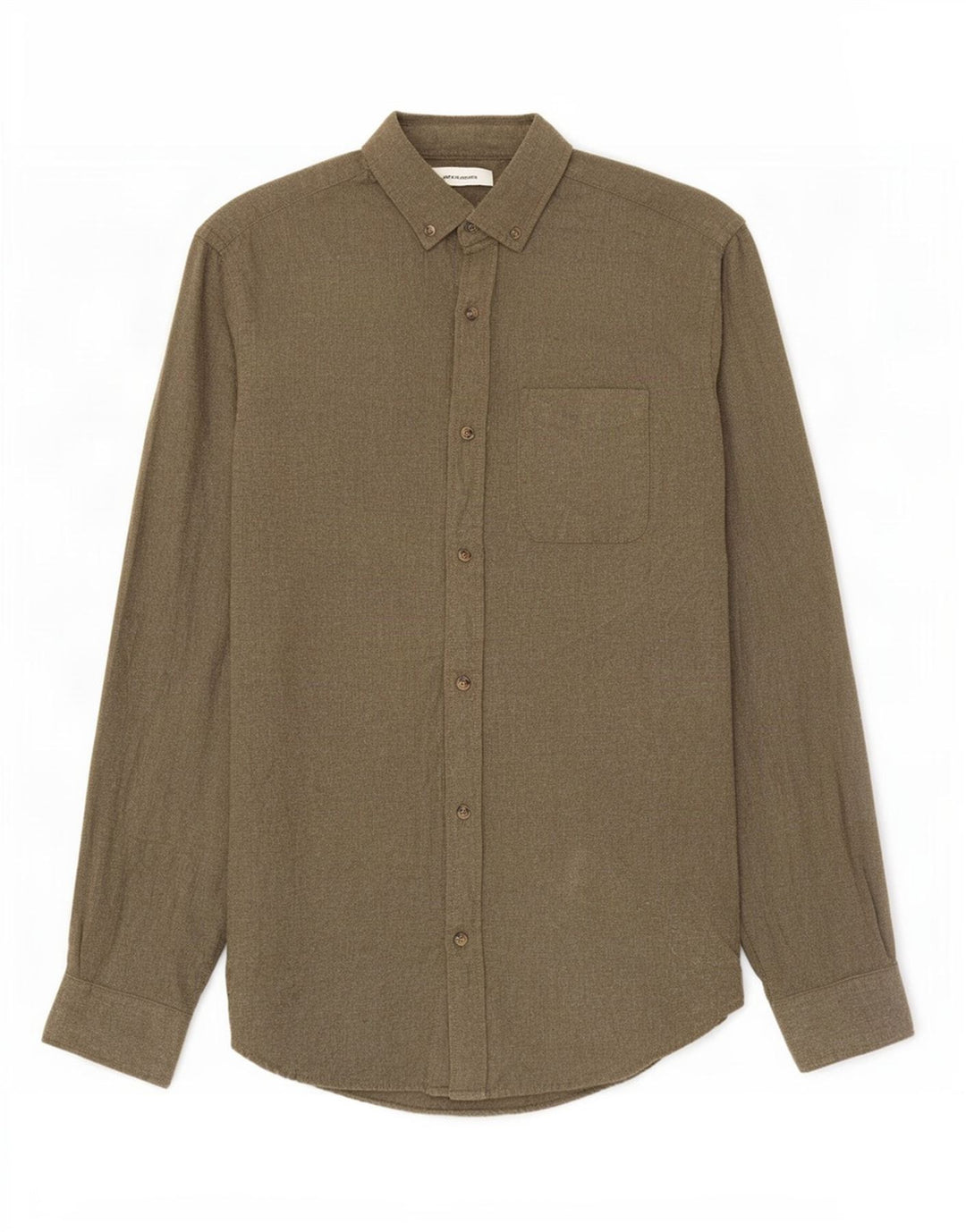 Camicia da uomo in flanella Jack & Jones piccola in cotone kaki