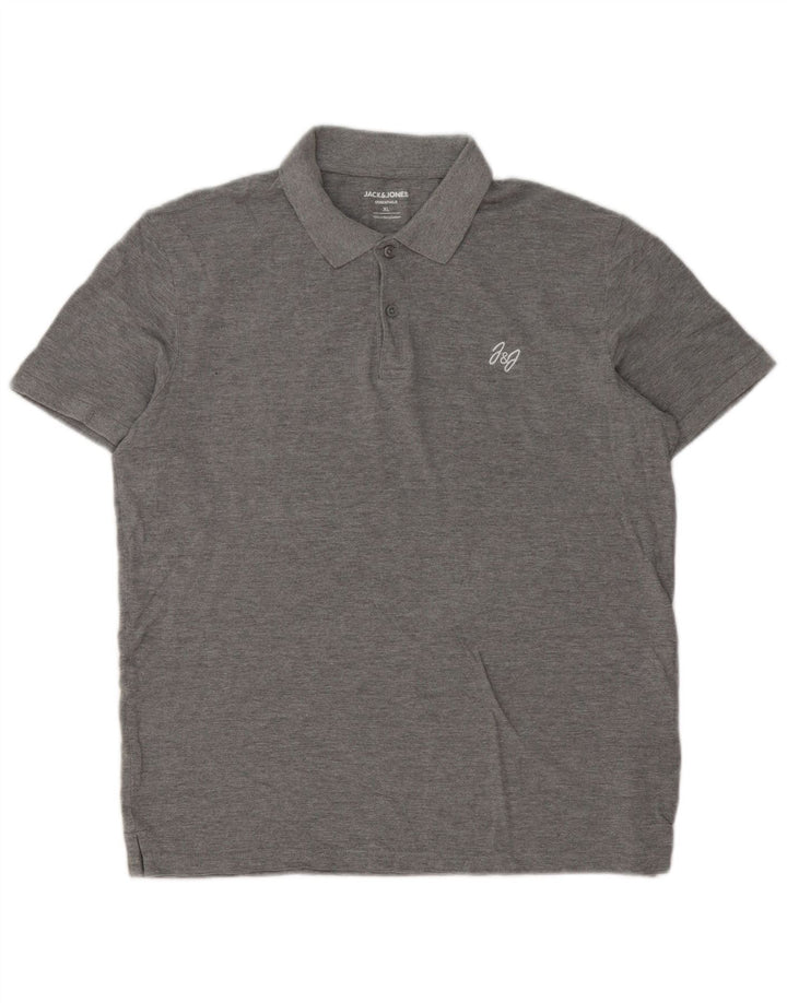 Polo da uomo Jack & Jones XL in cotone grigio