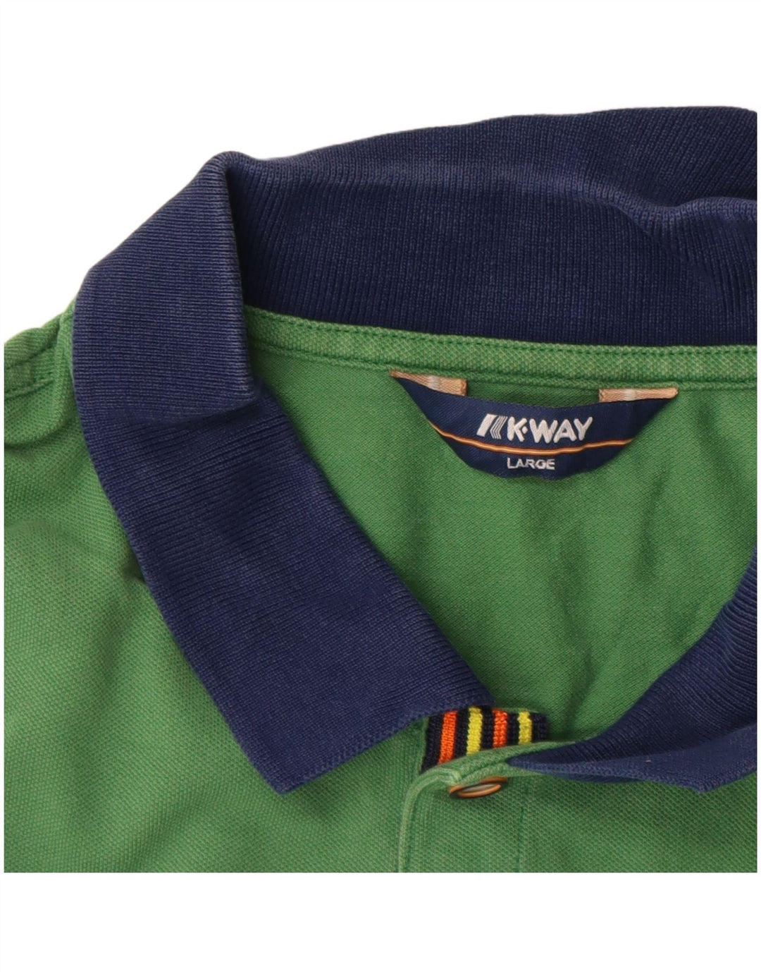 Polo K-Way Bambino 15-16 Anni Large Verde Cotone