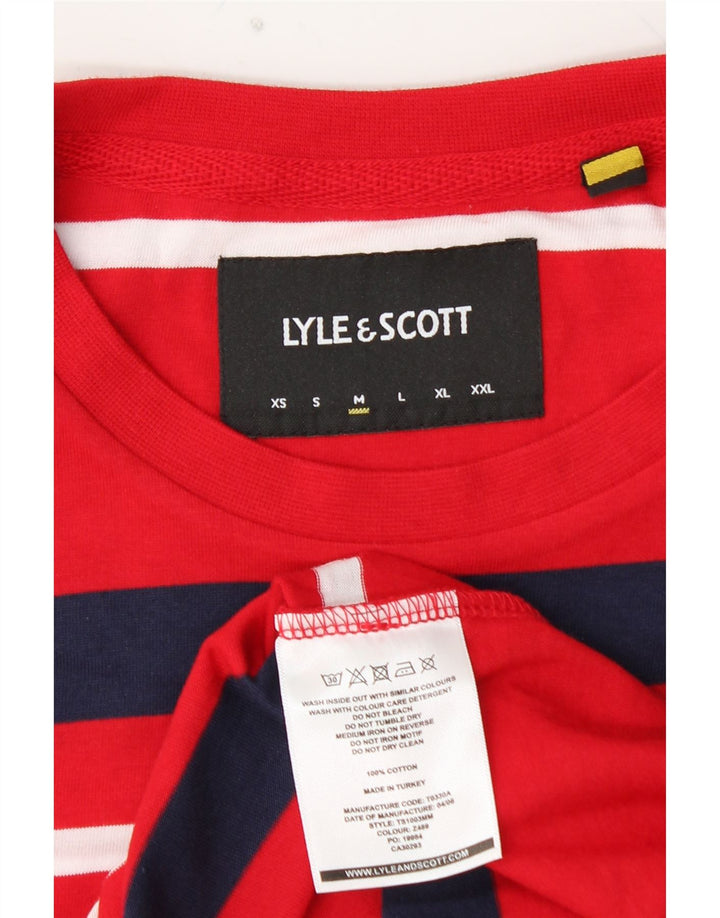 T-shirt da uomo LYLE & SCOTT Top in cotone a righe rosse medie