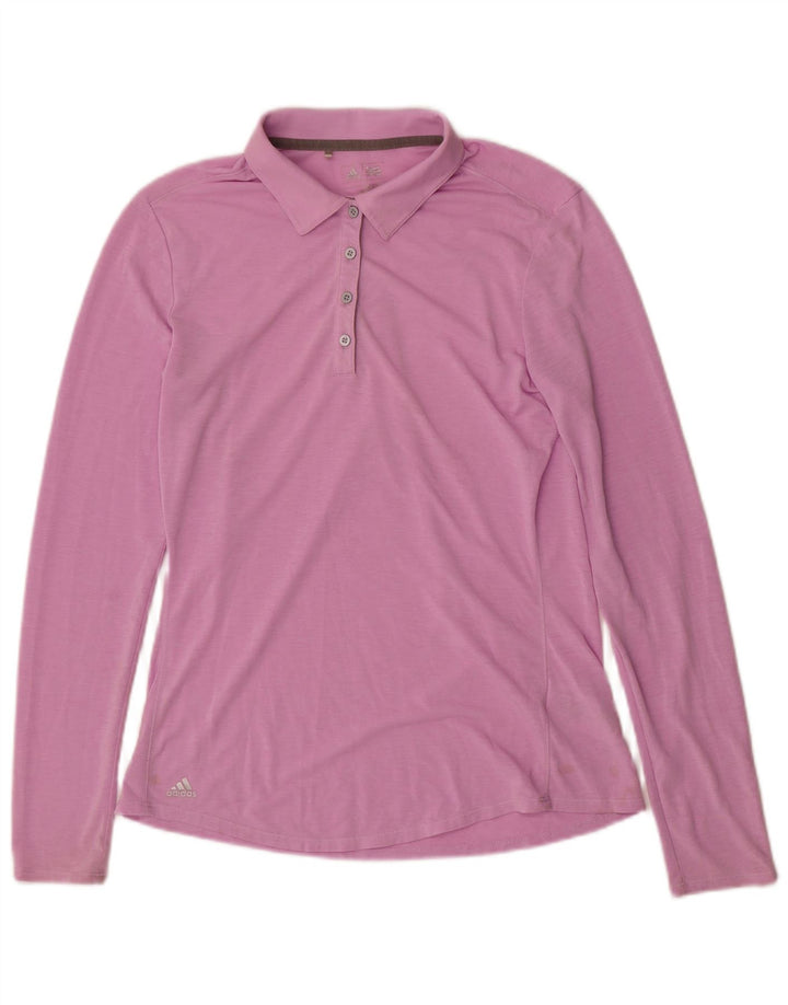 Polo a maniche lunghe da donna Adidas UK 10 Small Rosa Poliestere
