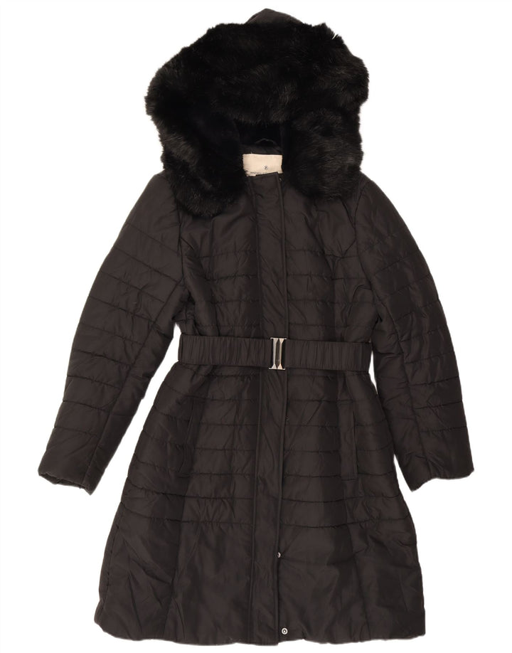 Cappotto imbottito con cappuccio da donna French Connection UK 12 medio poliestere nero