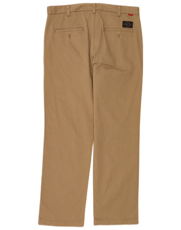 Levi's Mens Straight Chino Trousers W34 L29 Beige Cotton