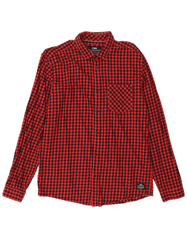 Camicia da uomo Jack & Jones XL in cotone a quadretti rossi