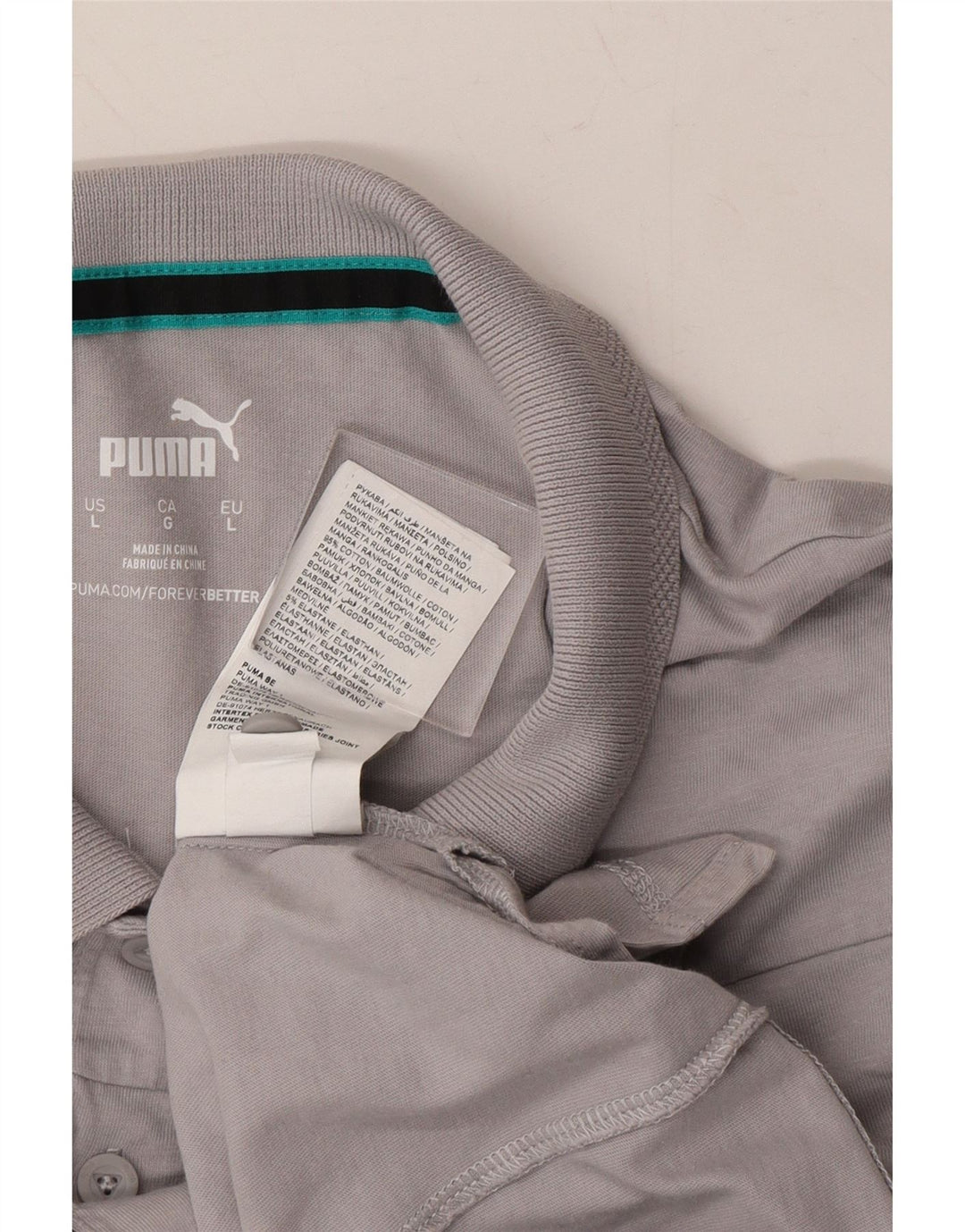 PUMA Mens Polo Shirt Large Grey Cotton Vintage Puma and Second-Hand Puma from Messina Hembry 