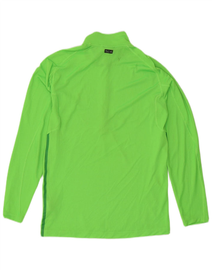 Adidas Maglia da tuta pullover con zip e collo da uomo UK 40/42 Poliestere verde medio