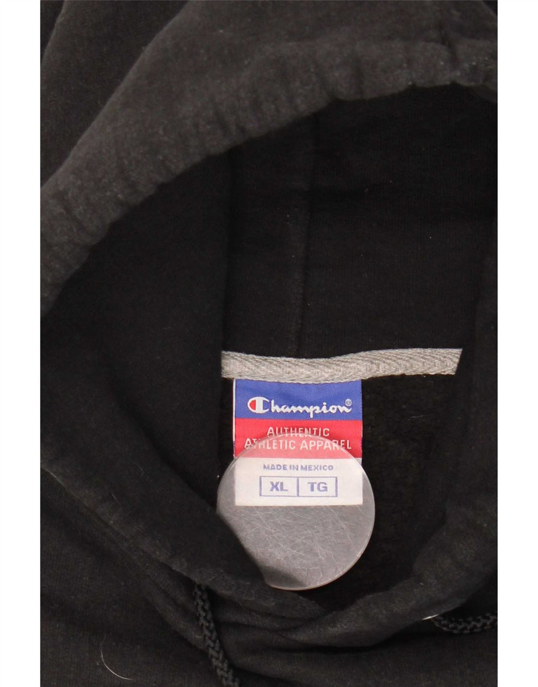 Felpa con cappuccio da uomo Champion XL in cotone nero
