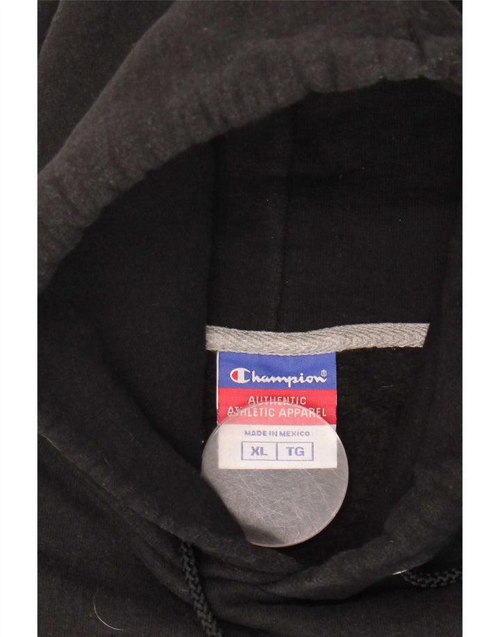 Felpa con cappuccio da uomo Champion XL in cotone nero