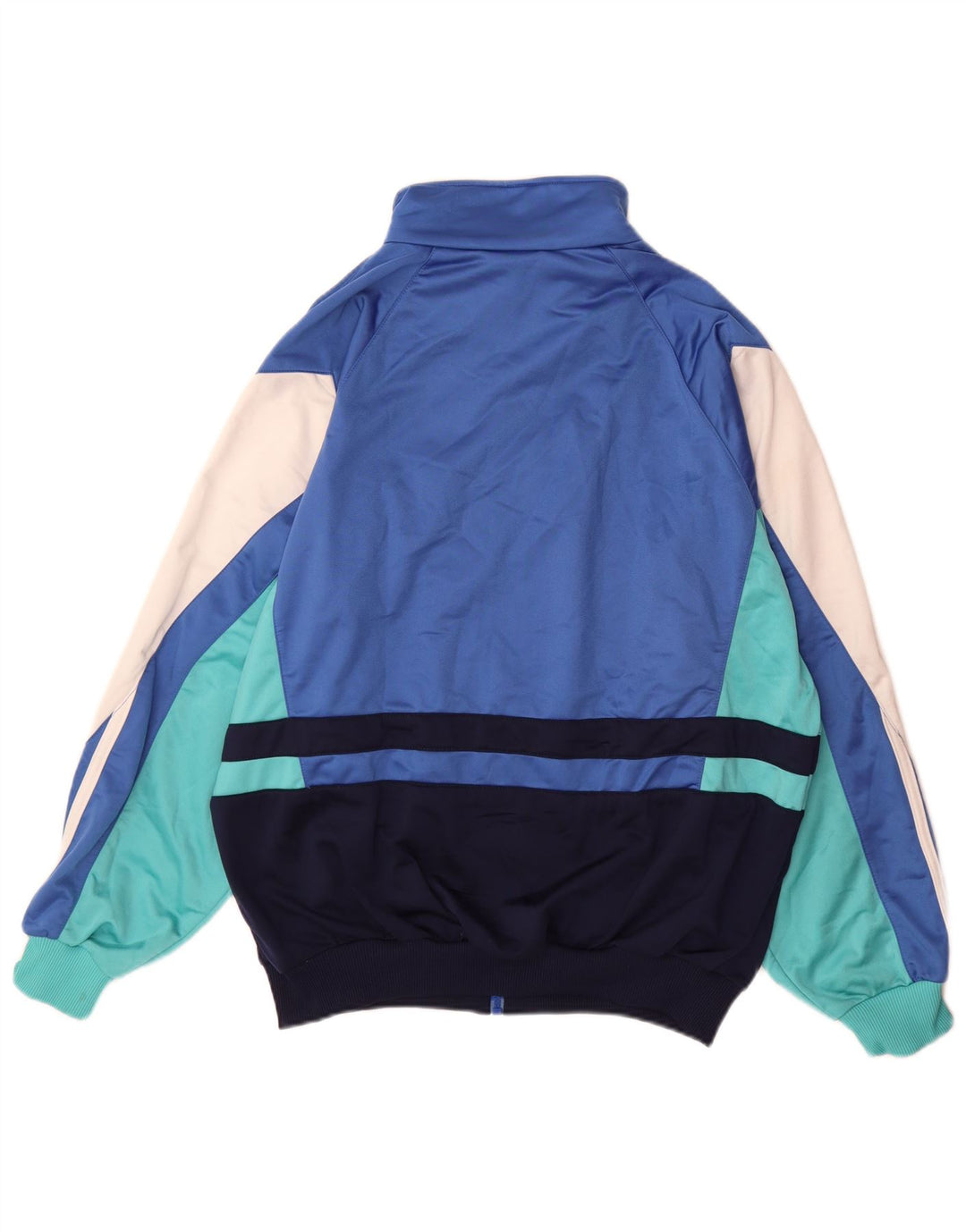 Giacca da tuta da uomo Adidas UK 40/42 Poliestere color block blu medio