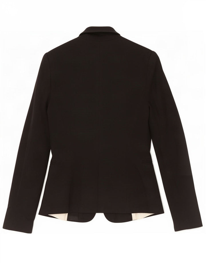 Giacca blazer a 1 bottone da donna Zara UK 10 piccola viscosa nera
