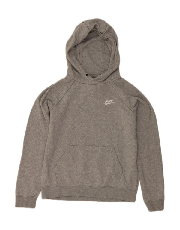Felpa con cappuccio oversize da donna Nike UK 10 Small in cotone chiazzato grigio