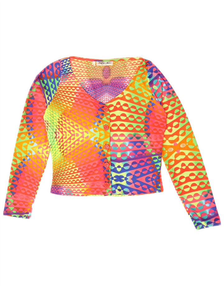 Top corto da donna Naracamicee UK 12 Seta geometrica multicolore media