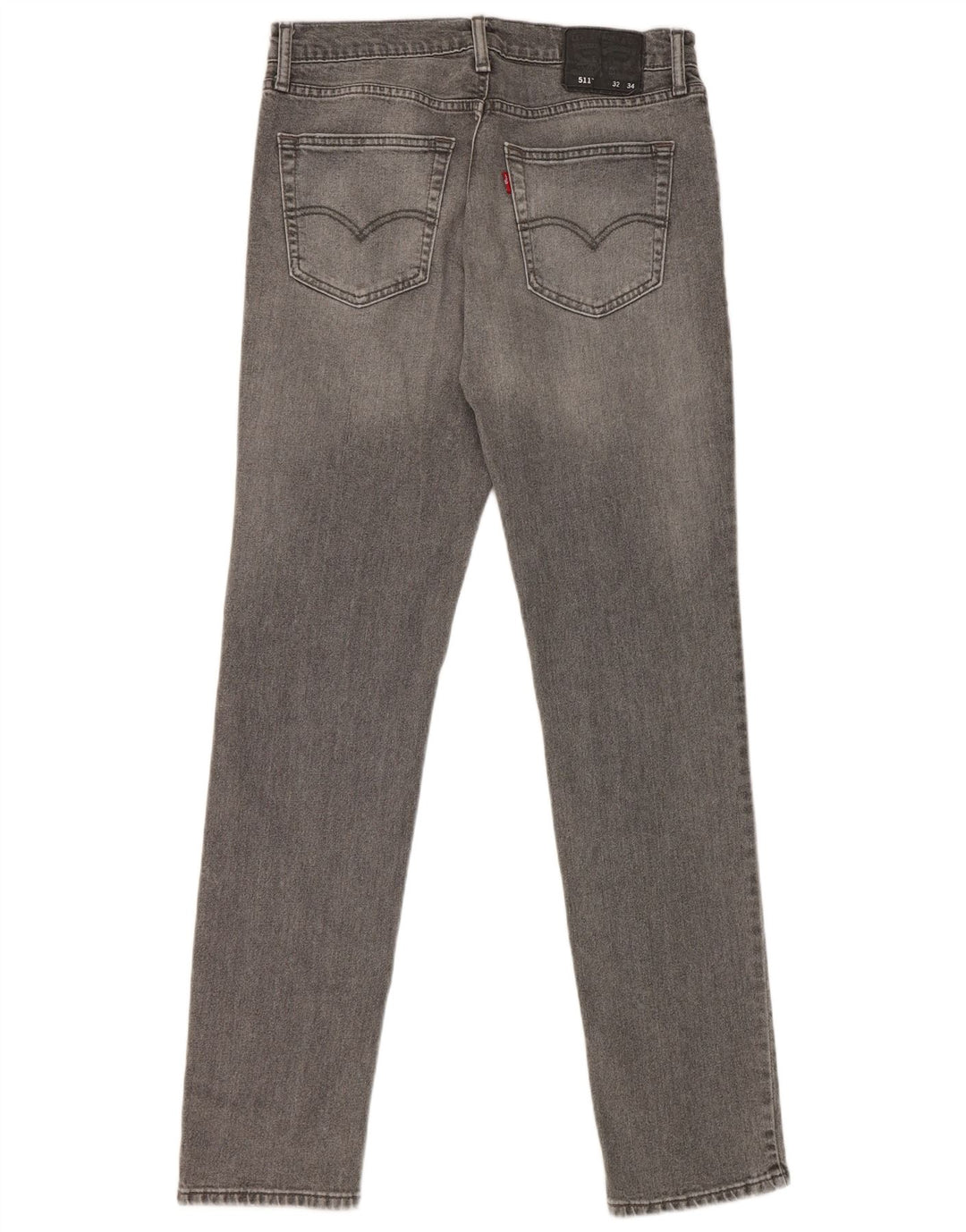 Levi's Uomo 511 Slim Jeans W32 L34 Cotone Grigio
