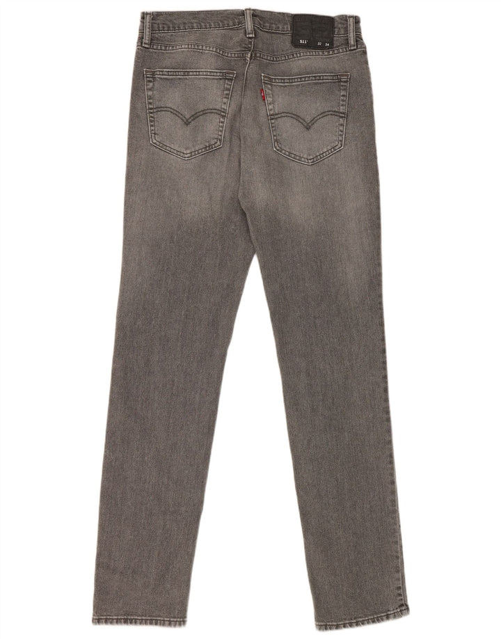 Levi's Uomo 511 Slim Jeans W32 L34 Cotone Grigio