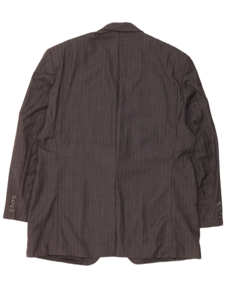 Giacca blazer da uomo a 2 bottoni Ralph Lauren UK 44 XL lana gessata grigia