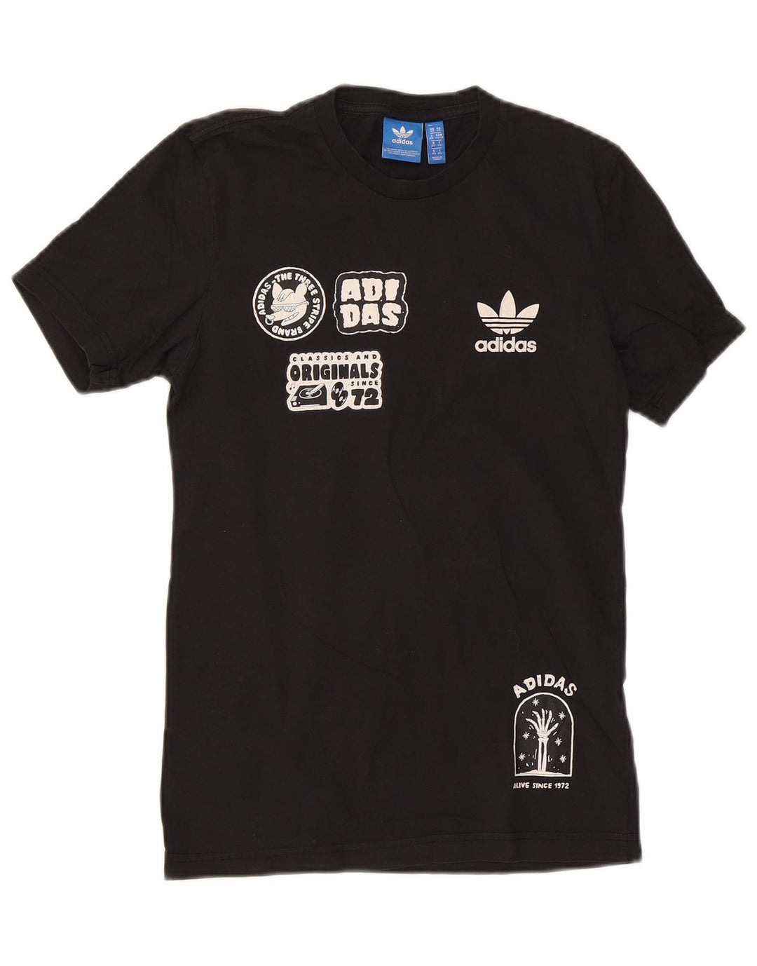 ADIDAS Mens Graphic T-Shirt Top XS Black