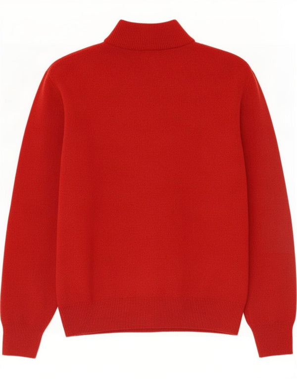 Gant Maglione da uomo con zip e collo in lana rossa media