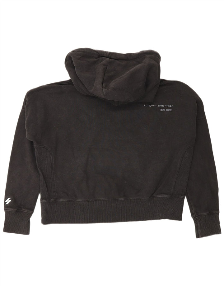 Felpa con cappuccio oversize grafica da donna Superdry UK 10 piccola nera