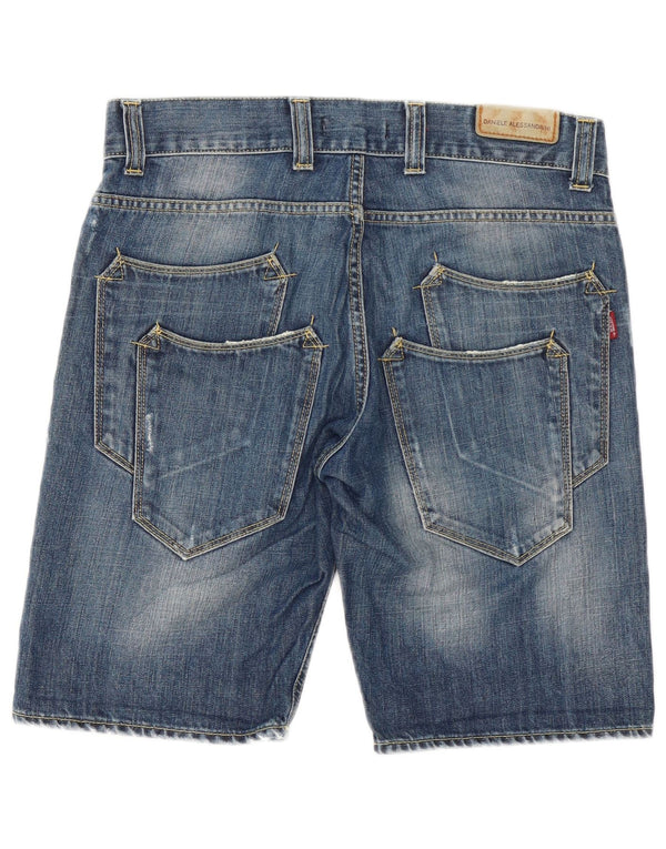 Pantaloncini di jeans da uomo Daniele Alessandrini W32 cotone blu medio