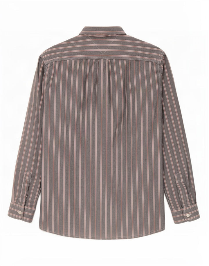 Camicia da uomo Tommy Hilfiger in cotone gessato grigio medio