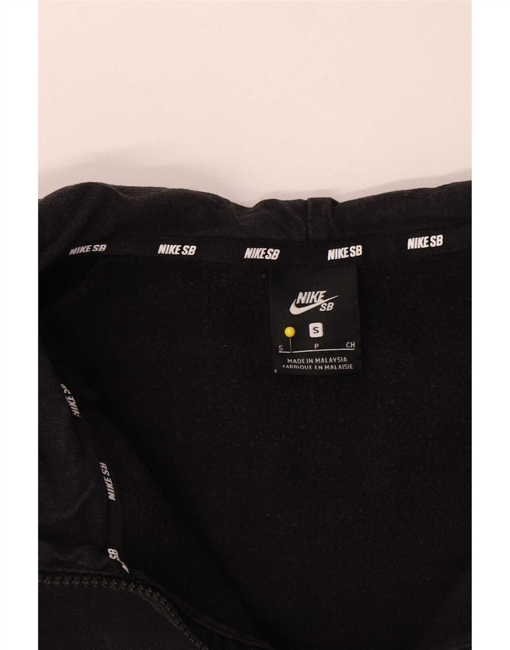 Maglia con cappuccio e zip Nike da uomo, piccola, in cotone nero