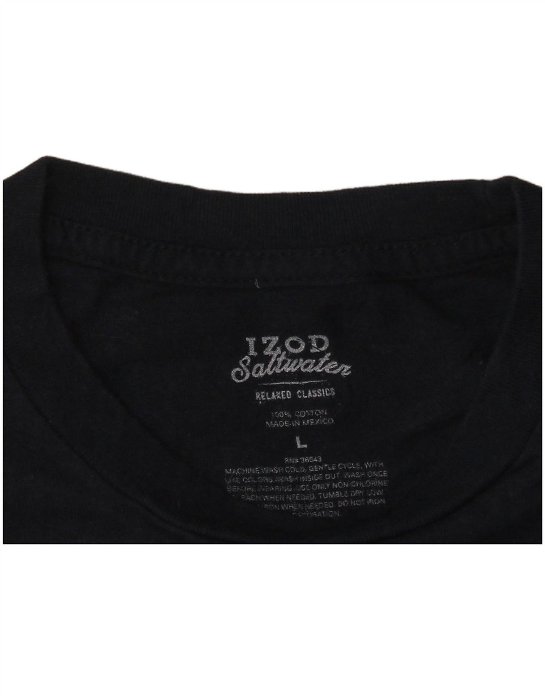 T-shirt grafica da uomo Izod Salt Water Top Large in cotone blu navy