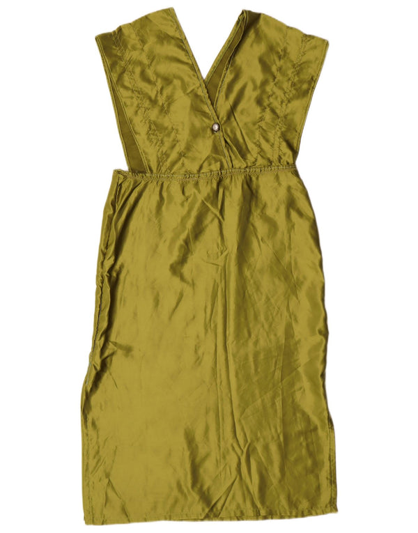 Abito grembiule da donna vintage UK 14 grande verde