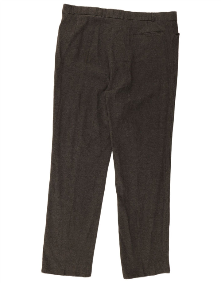 Pantaloni casual dritti da uomo Marks & Spencer W40 L33 viscosa grigia