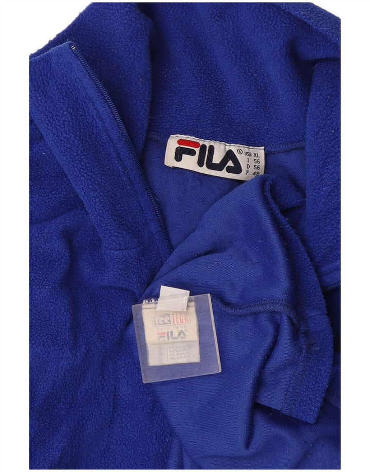 Maglione in pile da uomo Fila con zip e collo IT 56 XL poliestere blu