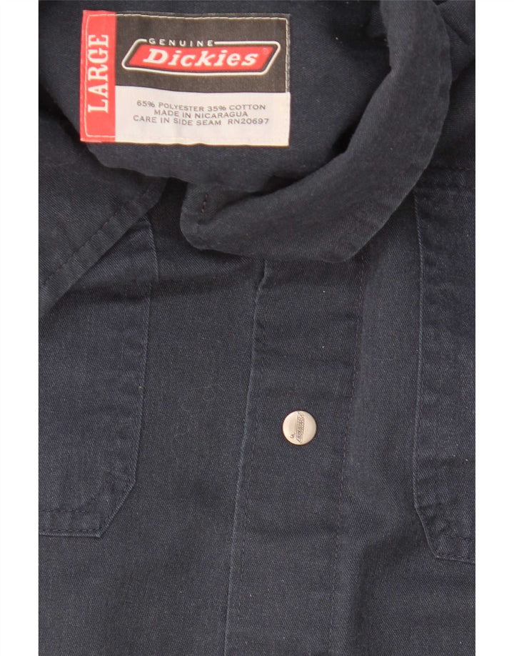 Dickies Camicia a maniche corte da uomo Large in poliestere blu navy
