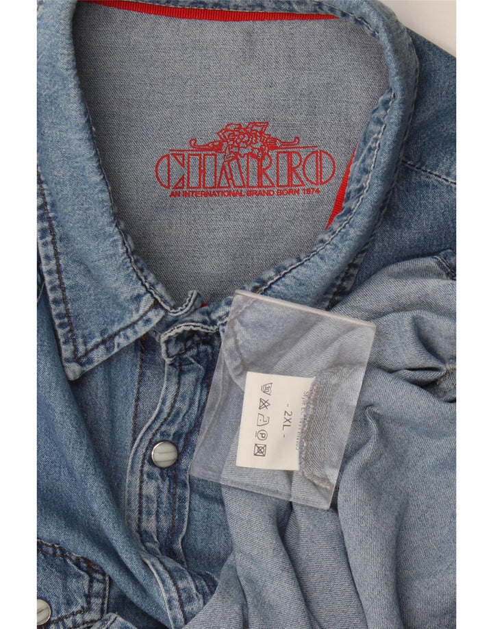 Camicia in denim da uomo Charro 2XL cotone blu