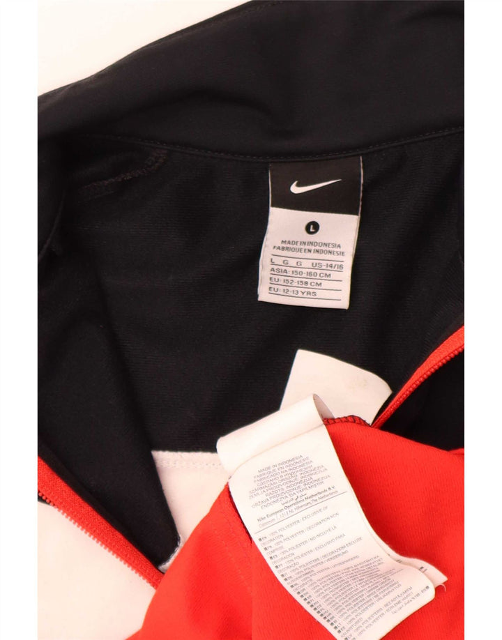 Giacca superiore della tuta da ragazzo Nike 12-13 anni Large Black Colourblock