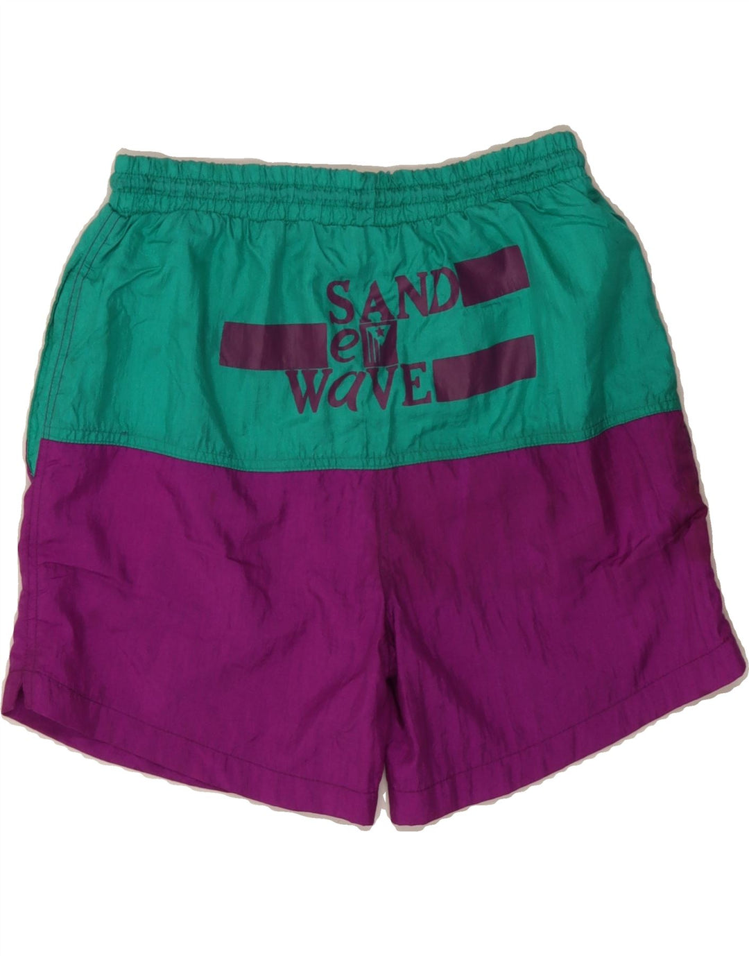 ORSO POETA  Mens Graphic Sport Shorts Medium Green Colourblock Vintage Orso Poeta and Second-Hand Orso Poeta from Messina Hembry 