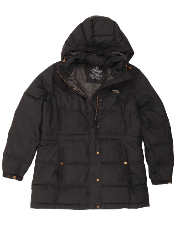 Giacca imbottita con cappuccio da donna L.L.Bean UK 16 grande poliestere grigio