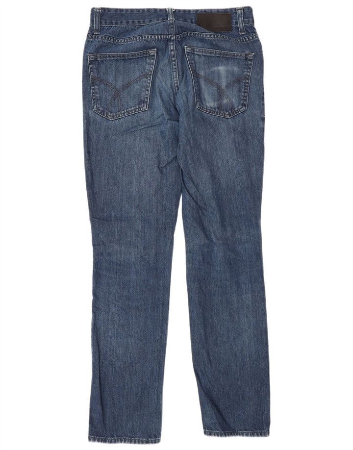 Jeans dritti slim da uomo Calvin Klein W30 L32 cotone blu
