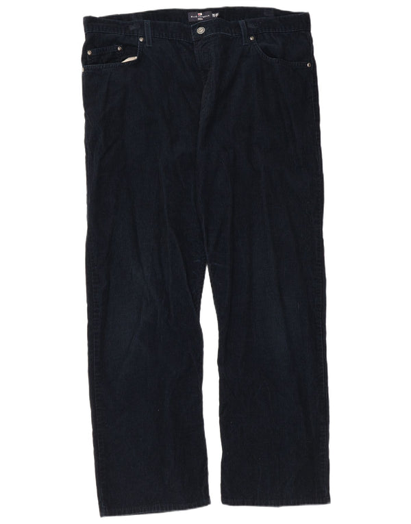 Pantaloni dritti in velluto a coste Marks & Spencer da uomo blu Harbour W40 L29 Navy