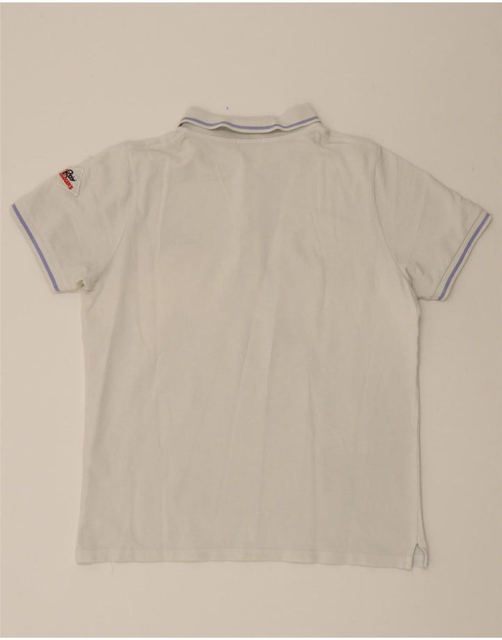 ROY ROGERS Mens Polo Shirt Medium White Cotton Vintage Roy Rogers and Second-Hand Roy Rogers from Messina Hembry 