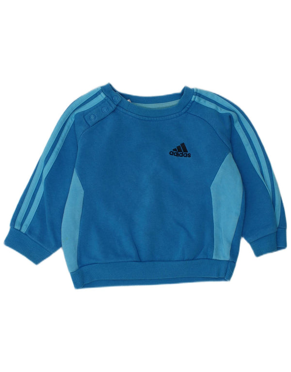 Felpa Adidas da bambino, 6-9 mesi, in cotone color block blu