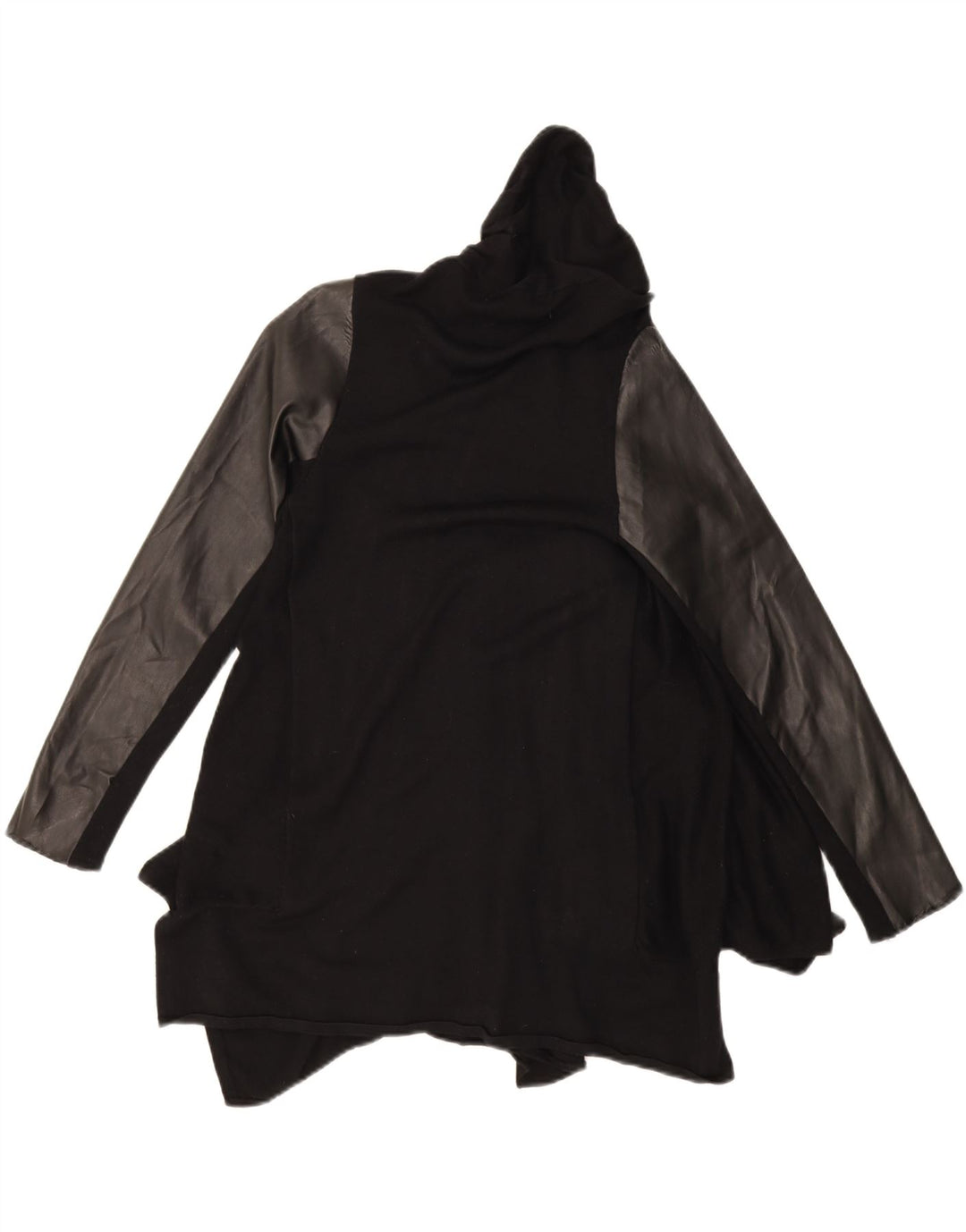 ZARA Womens Asymmetric Open Cardigan Sweater UK 12 Medium Black Polyester Vintage Zara and Second-Hand Zara from Messina Hembry 