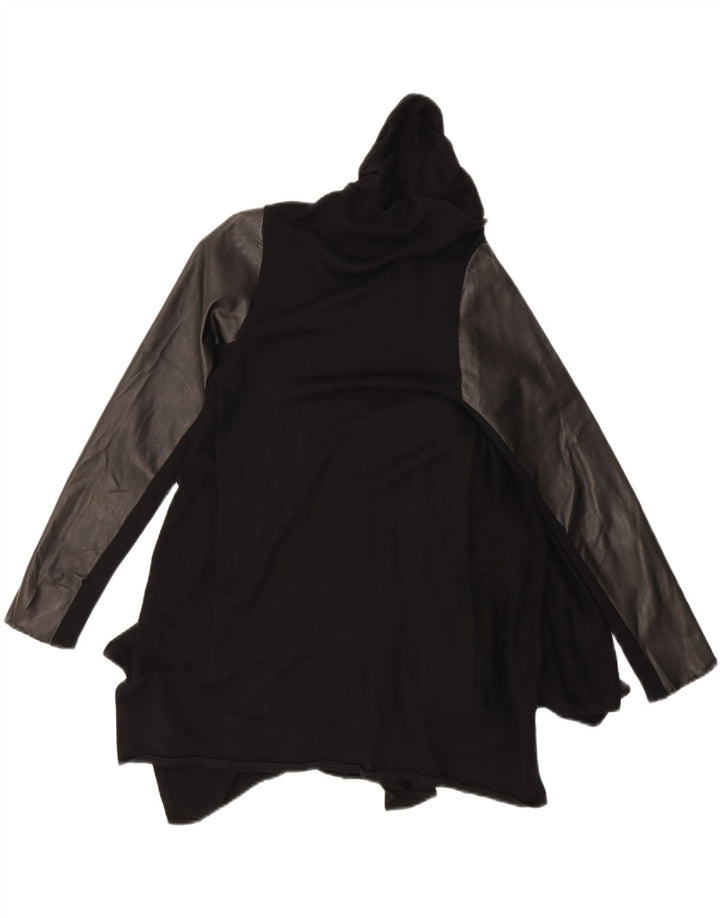 ZARA Womens Asymmetric Open Cardigan Sweater UK 12 Medium Black Polyester Vintage Zara and Second-Hand Zara from Messina Hembry 