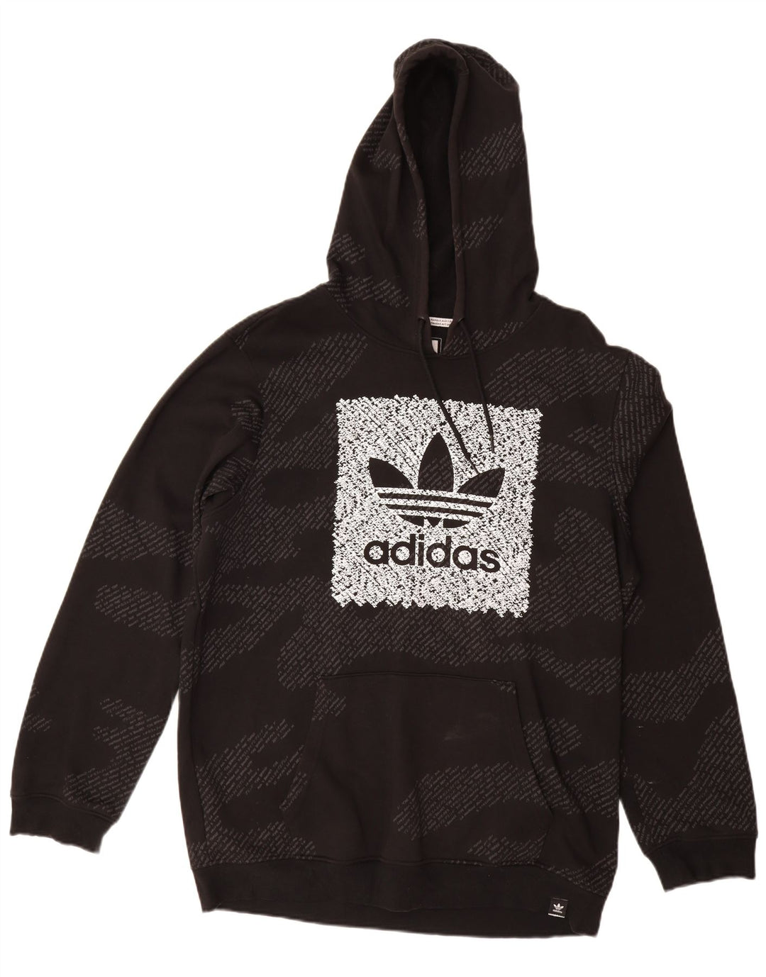 Maglione con cappuccio grafico da uomo ADIDAS grande in cotone mimetico nero