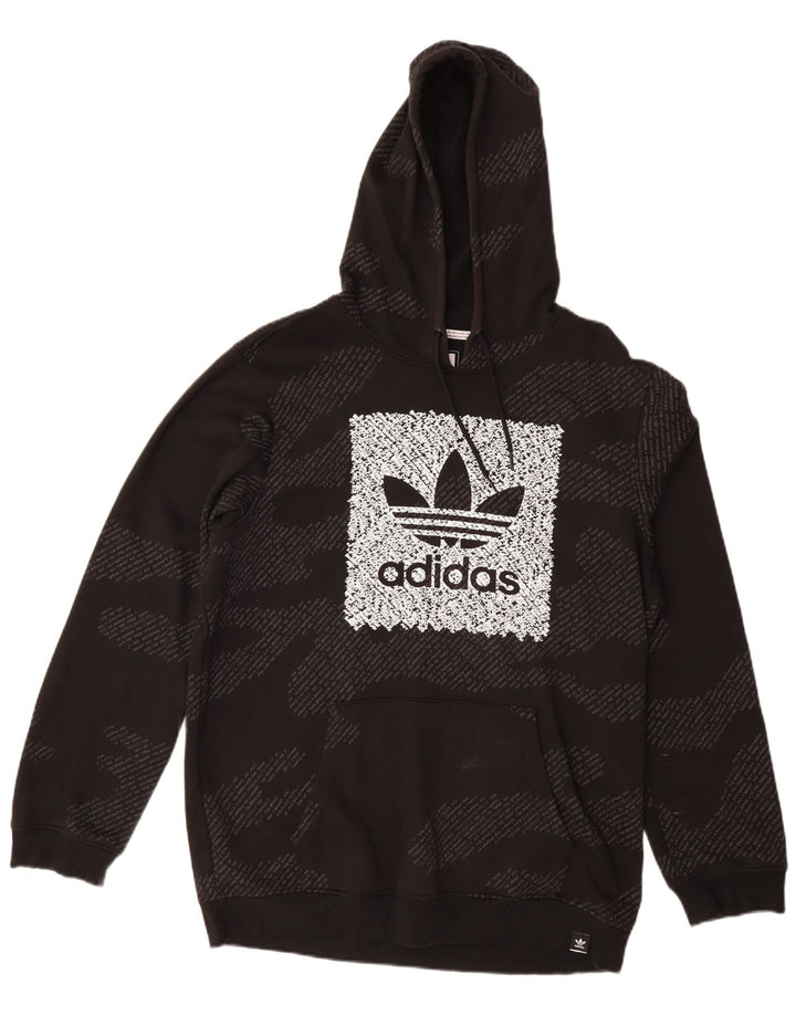 Maglione con cappuccio grafico da uomo ADIDAS grande in cotone mimetico nero