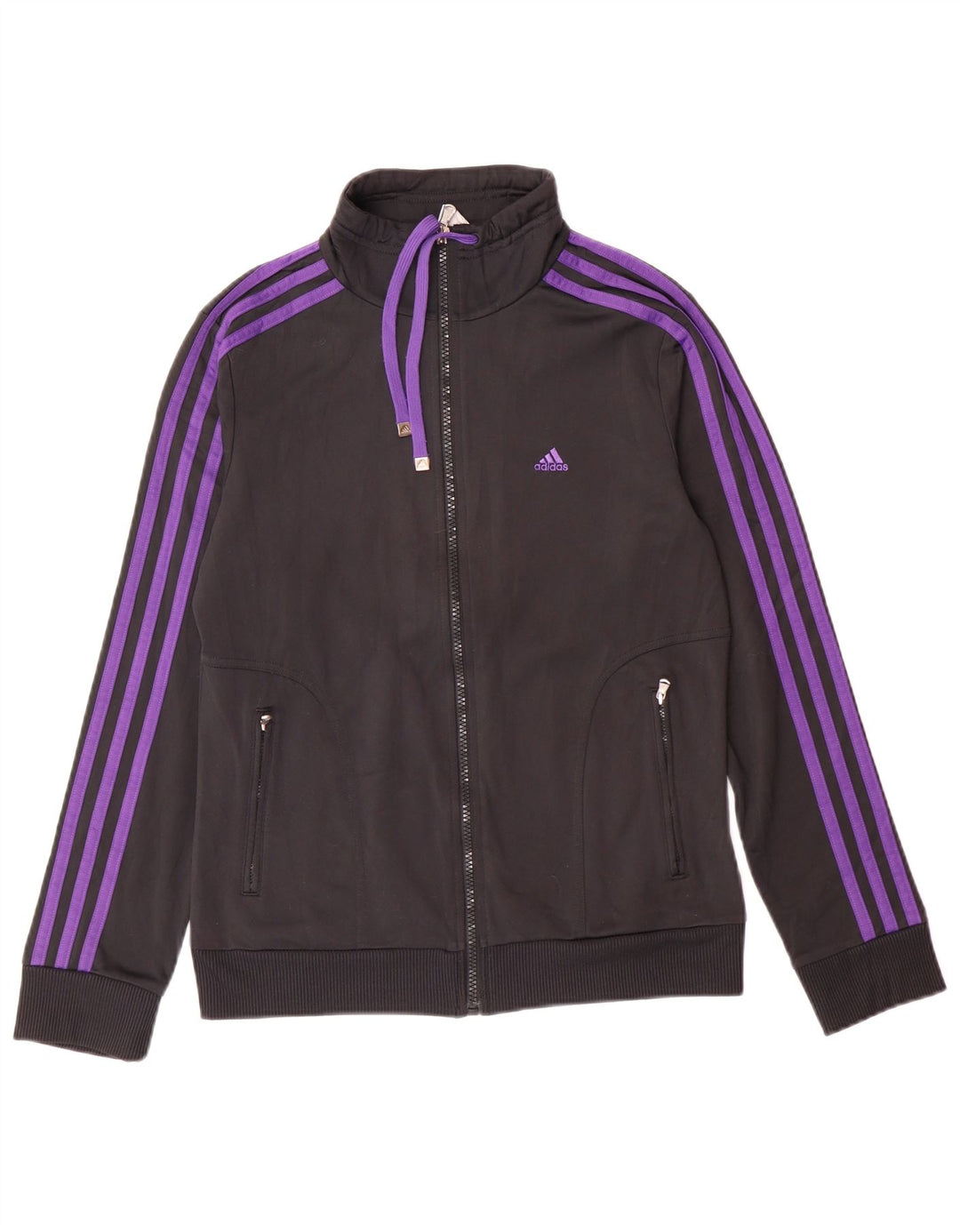 Giacca da tuta da donna ADIDAS UK 12 Medium Nero Poliestere