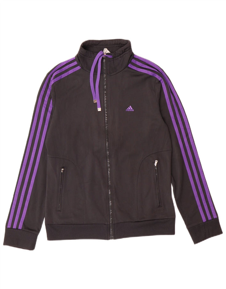Giacca da tuta da donna ADIDAS UK 12 Medium Nero Poliestere